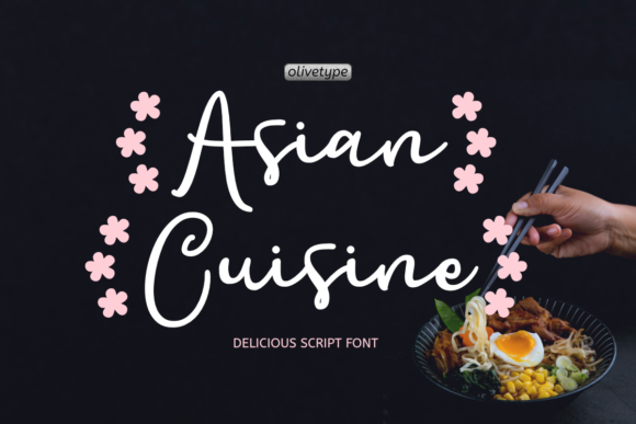 Asian Cuisine: A Friendly Handwritten Font for Editorial Design